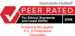 Martindale-Hubbell | AV Preeminent | For Ethical Standards and Legal Ability | 2016 | Schepisi & McLaughlin, P.A. A Professional Corporation